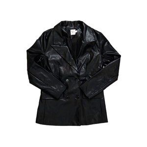 Princess Polly Vegan Faux Leather Jacket Blazer Size XS / S